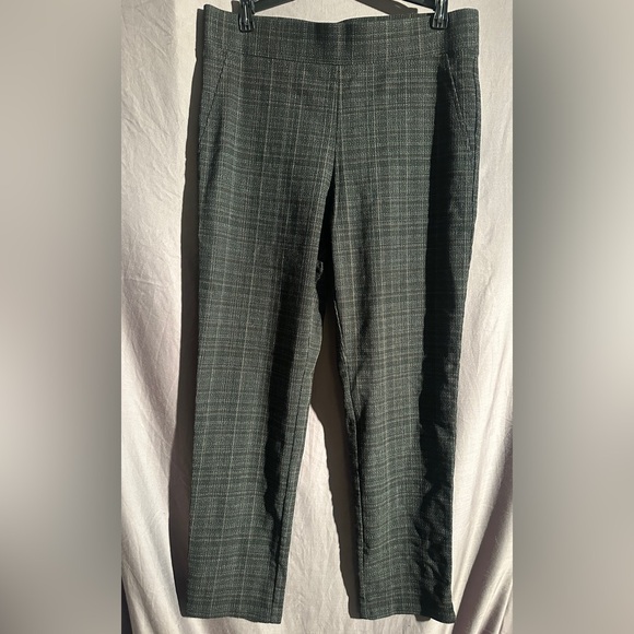 Berkley Jensen Pants - Berkley Jensen Gray Plaid Dress Pants Women’s Large Straight Leg Workwear